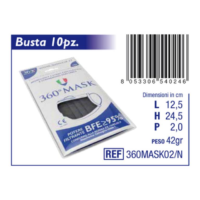 360MASK02/N MASCHERINA CHIR NE