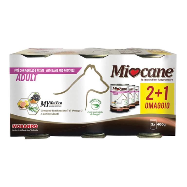 MIOCANE PATE' TRIS AGNEL/PATAT